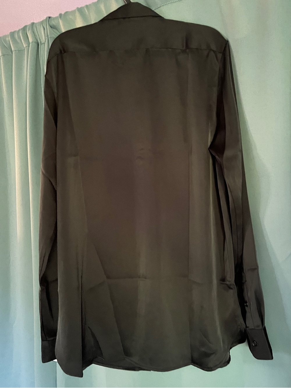 American Tall Silk Button-Up Blouse extra long - Picture 4 of 4